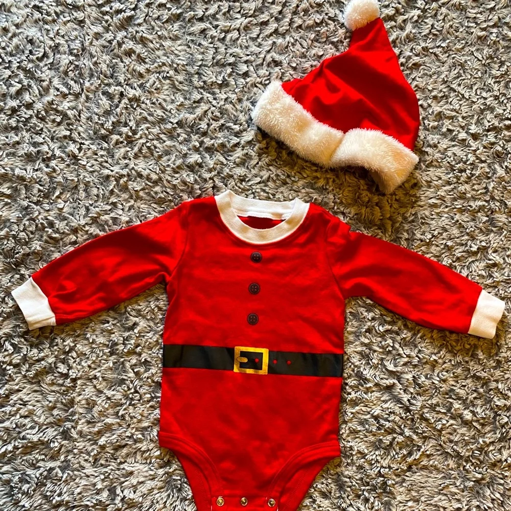 🎄HOLIDAY BUNDLE • Adorable Santa Bodysuit & Hat + Jammies